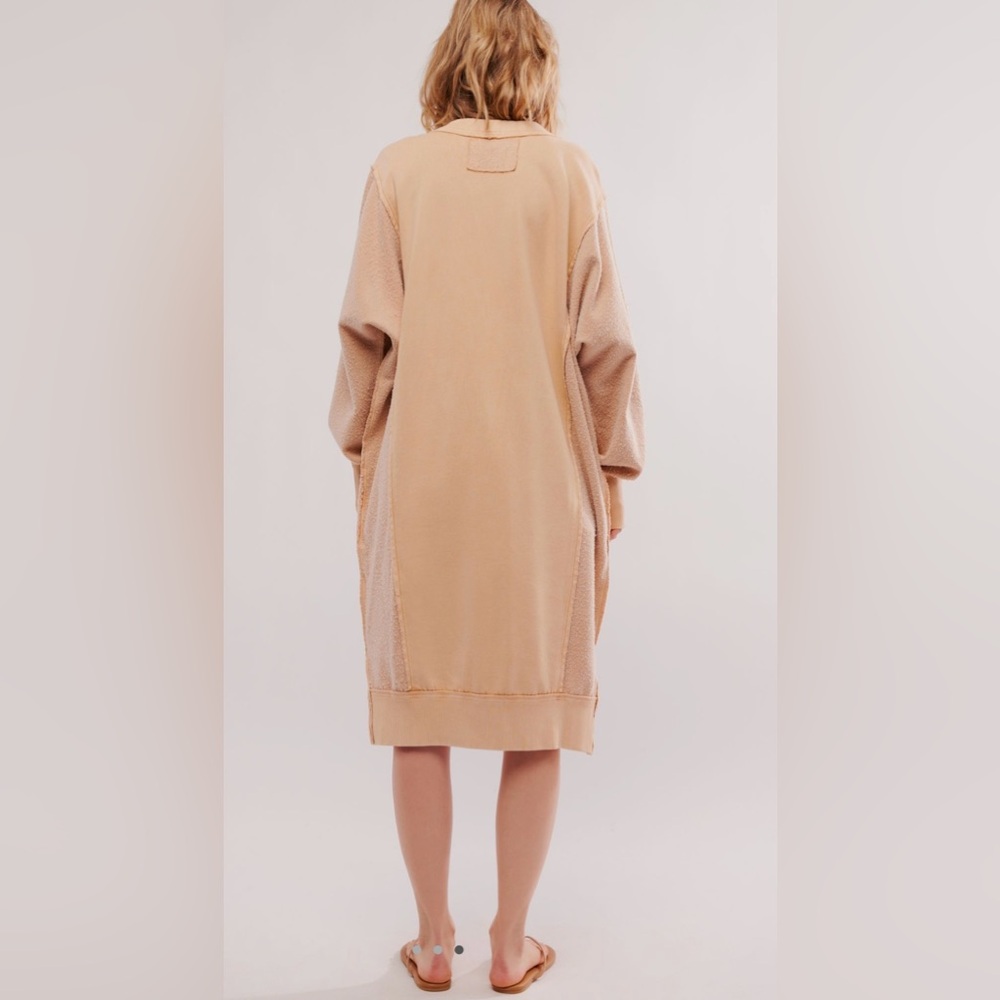 NWT Free People S We The Free Dreamy Blue Cardigan in Cuban Sand Tan New $148 - Picture 2 of 8